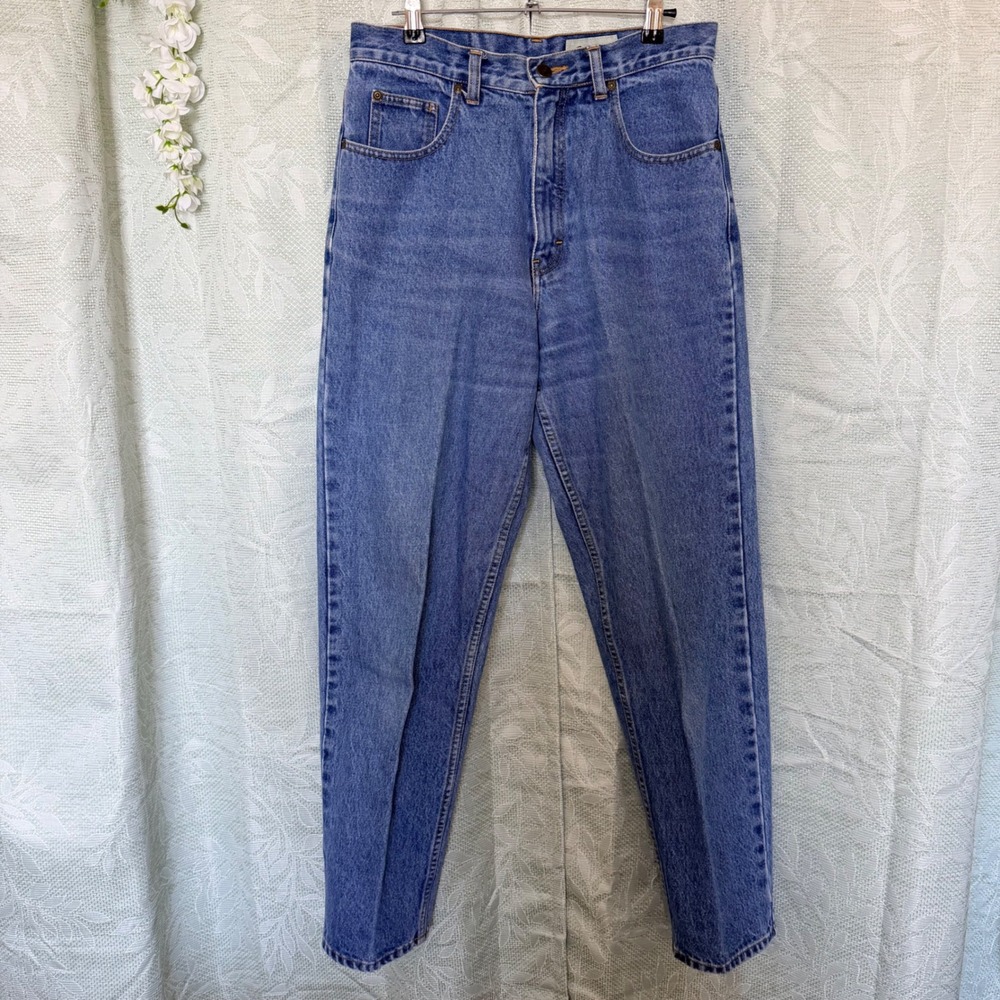 VTG Eddie Bauer 90s Loose Fit High Rise Tapered Medium Wash Jeans Womens 10